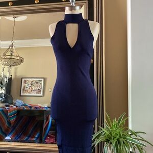 ARC Livy Midi Bodycon Dress Navy  SZ L NWT